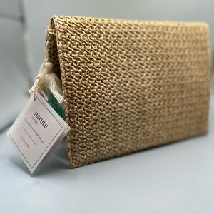 Philosophy Woven Tan Clutch NWT